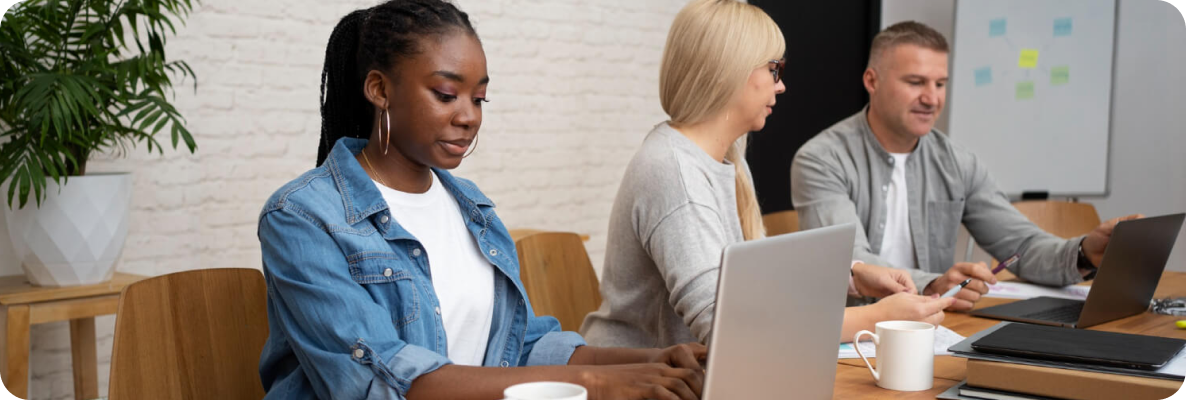 image of team members in office working