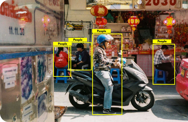 byke man beside a restaurant