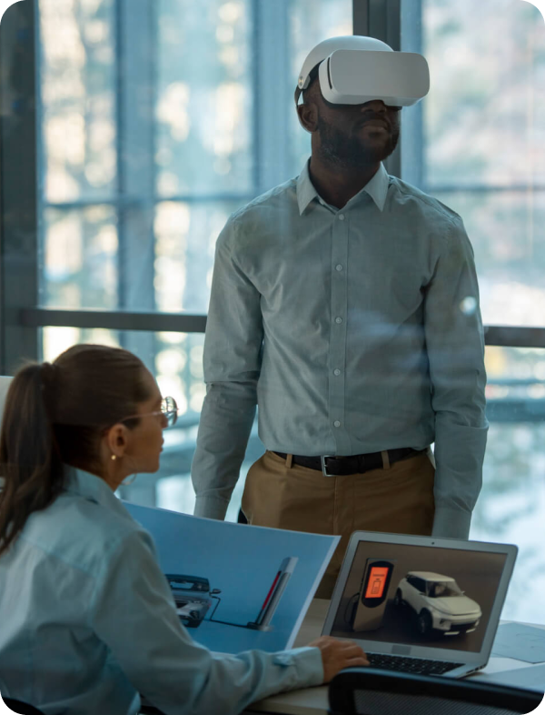 image of a man wearing VR headset